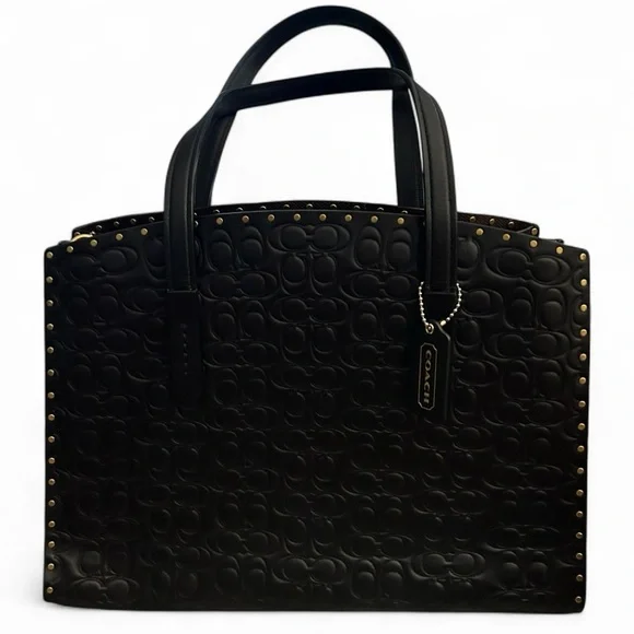 Coach Studded Charlie Embossed Leather Carryall - Picture 2 of 10